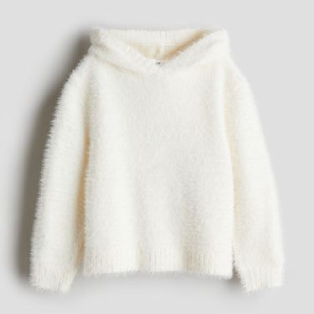 Fluffy-Knit Hoodie